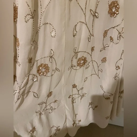 🌺BHLDN Plymouth Wrap Flutter Sleeve Beaded Maxi 👗Gown - Picture 4 of 17